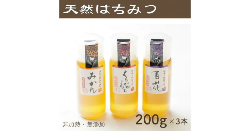 【ふるさと納税】竹内養蜂の蜂蜜3種(みかん・くろがねもち・百花) 各200g プラスチック便利容器【1302218】