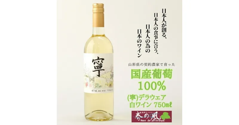 【ふるさと納税】春日井ワイナリ−春の風 (寧)デラウェア 白ワイン 750ml　　ワイン　白　ギフト　贈り物　度数11.3%　デラウウェア　香り　糖度　フルーツ　香り　国産　ぶどう　葡萄　ライトな味わい　甘口