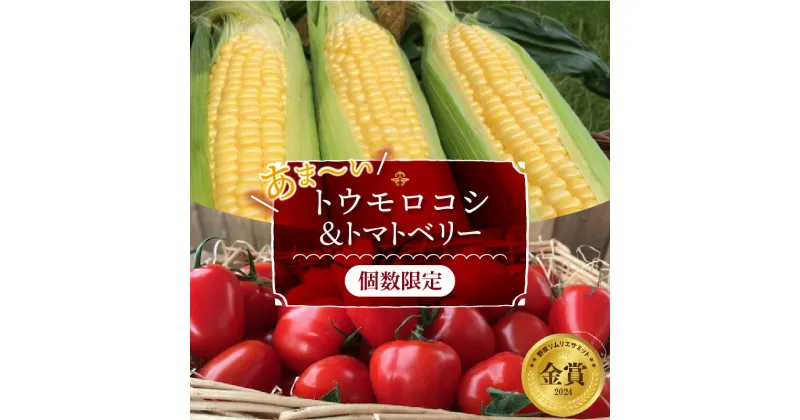 【ふるさと納税】【 個数限定 】あま〜い トウモロコシ ＆ トマトベリー　長田農園 夢の共演 野菜 ソムリエサミット 金賞 受賞 産地直送 トマト とまと やさい フルーツ サラダ 甘い ご褒美 健康 人気 高評価 トウモロコシ ミニトマト とうもろこし 送料無料 碧南市 愛知県