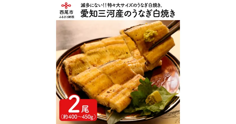 【ふるさと納税】愛知三河産のうなぎ白焼き（特々大サイズ！2尾合計400～450g）タレ付・K008-21 / 特大 国産 三河産 日本産 愛知県産 鰻 タレ付き たれセット