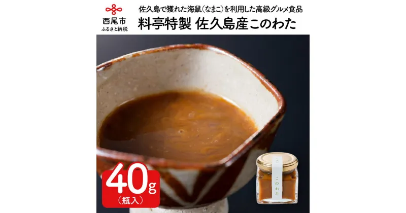 【ふるさと納税】料亭八勝館特製　佐久島産このわた　H042-24 /国産 珍味 日本三大珍味 冷蔵 海鮮 塩辛 海の幸 グルメ