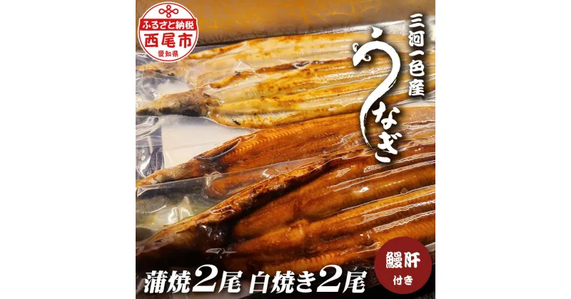 【ふるさと納税】三河一色うなぎ【蒲焼き2尾・白焼き2尾】鰻肝焼き付き F015-30【冷凍便】 蒲焼き 惣菜 国産うなぎ ウナギ 鰻 愛知県産 西尾市産 西尾一色産 タレ付き たれセット かば焼き 白焼き しらやき MB