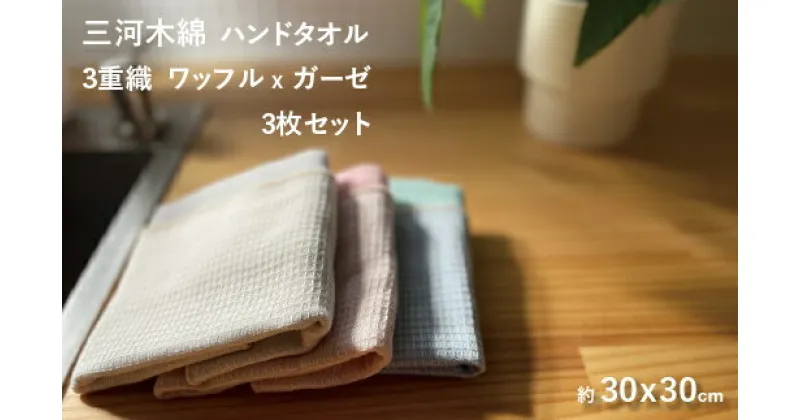 【ふるさと納税】G0305 3重織り ガーゼ ハンドタオル ふわっフル 3色各1枚 3枚セット コットン 天然素材 ベビー 子ども 夏 汗拭き キッチン ふきん