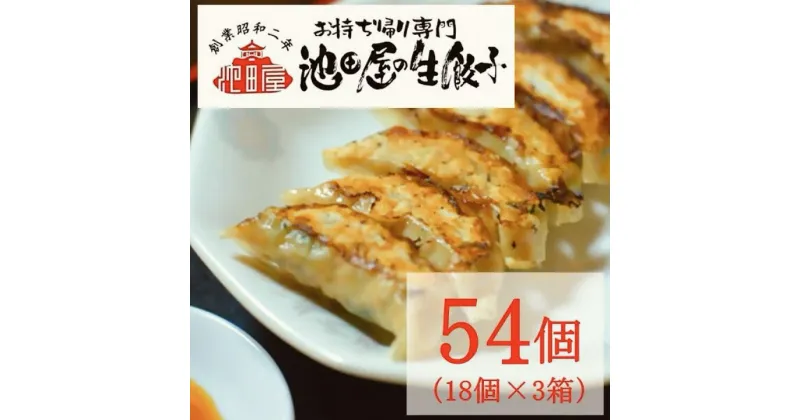 【ふるさと納税】10-26_中華料理 池田屋の冷凍生餃子 18個×3箱（合計54個）｜ たれ付き 冷凍餃子 冷凍生餃子 餃子 ぎょうざ 中華 中華料理 できたて 便利 簡単 お取り寄せ グルメ 池田屋 54個 尾張 愛知 岐阜 名古屋