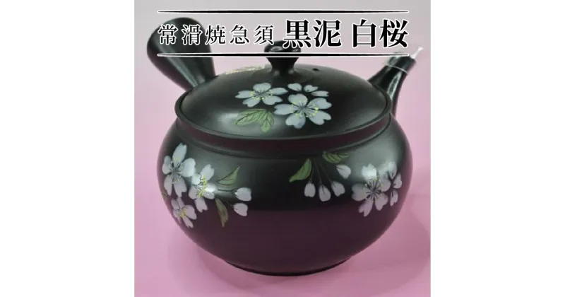 【ふるさと納税】 常滑焼急須 黒泥 白桜 陶器 やきもの 手作り 伝統工芸品 工芸品 常滑市 愛知県 茶器 茶道具 日本六古窯 送料無料