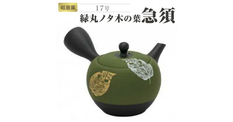 【ふるさと納税】昭萠窯 17号緑丸ノタ木の葉急須 陶器 常滑焼 やきもの お茶 茶器 茶道具 日本茶 食器 和 伝統工芸 工芸品 葉脈 モダン 陶製茶こし セラメッシュ 日本六古窯 送料無料