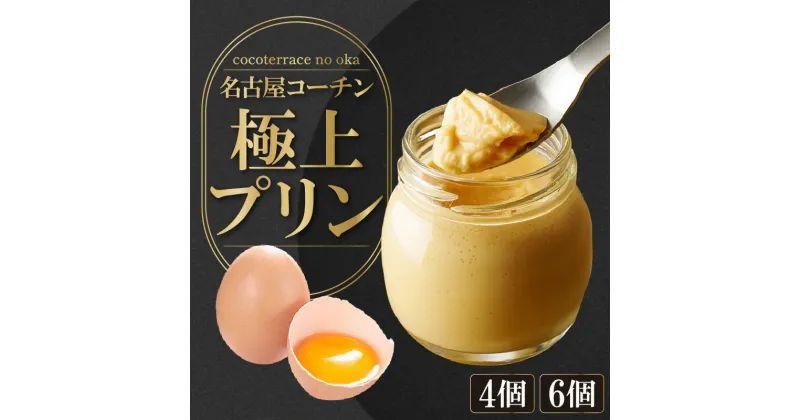 【ふるさと納税】ココテラスの名古屋コーチン【極上】プリン【選べる個数 4個・6個】【熨斗・包装可】デザート スイーツ 名古屋コーチン おやつ 洋菓子 ギフト 手土産 プレゼント たまご 常滑牛乳 和三盆糖 お取り寄せ 愛知県 常滑市 送料無料