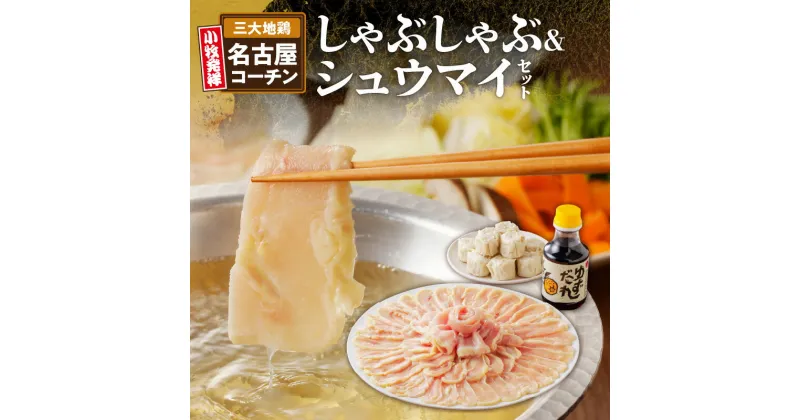 【ふるさと納税】しゃぶしゃぶ シュウマイ 詰め合わせ セット 名古屋コーチン 鶏 鶏肉 地鶏 スライス肉 胸肉 鍋 鶏鍋 鶏しゃぶ ゆずだれ タレ付き ご褒美 家族 家めし 水炊き 愛知県 小牧市 お取り寄せ お取り寄せグルメ 食品 冷凍 送料無料