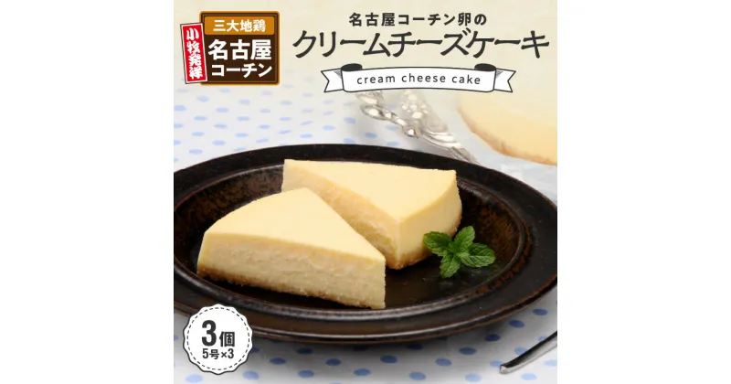 【ふるさと納税】訳あり 名古屋コーチン卵のクリームチーズケーキ 5号(約320g)×3個 スイーツ 冷凍 生産者支援 濃厚 地鶏 日本三大地鶏 デザート 洋菓子 おやつ 発祥の地 小牧