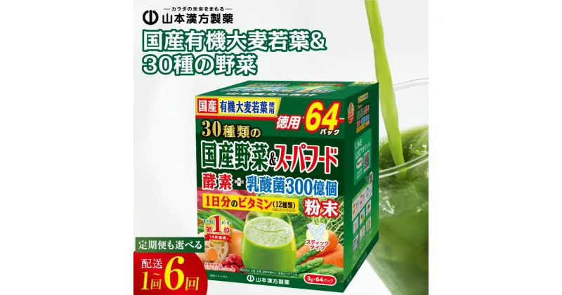 【ふるさと納税】ドラッグストア 売上No.1 青汁 大麦若葉 3g × 64包 1箱 選べる 単品 定期便 スティック 個包装 山本漢方 国産 30種の野菜 九州産 野菜 酵素 スーパーフード マルチビタミン 乳酸菌 YK-1 黒糖 美味しい 飲みやすい ヘルシー 愛知県 小牧市 送料無料