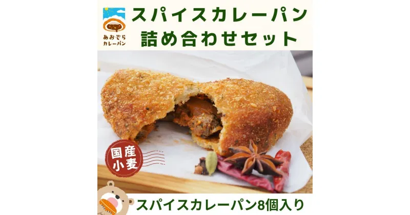 【ふるさと納税】ザクッもち！国産小麦のスパイスカレーパン4種×2個ずつ食べ比べセット | パン 詰め合わせ セット 食べ比べ 総菜パン 冷凍パン 4種 8個