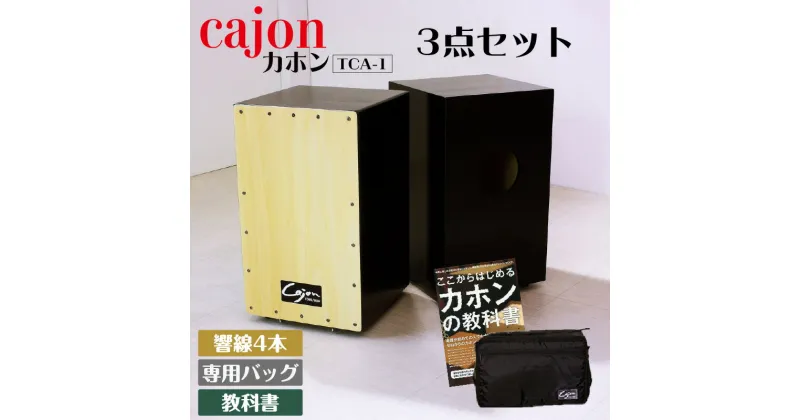 【ふるさと納税】 カホン 【 スナッピー 無 ・ 響線4本】【バッグ・教則本の3点セット】【 TCA-1(cajon-set)】 楽器 打楽器 パーカッション cajon 箱 専用バッグ付き フラメンコ 音楽 サウンド 木製 ミュージック 送料無料