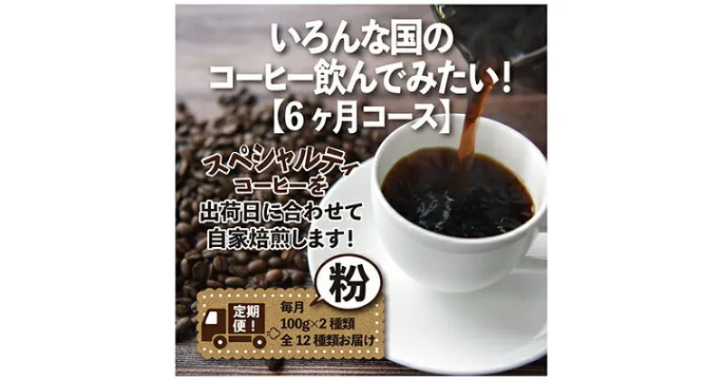 【ふるさと納税】【毎月定期便】いろんな国のコーヒー飲んでみたい!「6ヶ月コース(粉)」全6回【4014244】