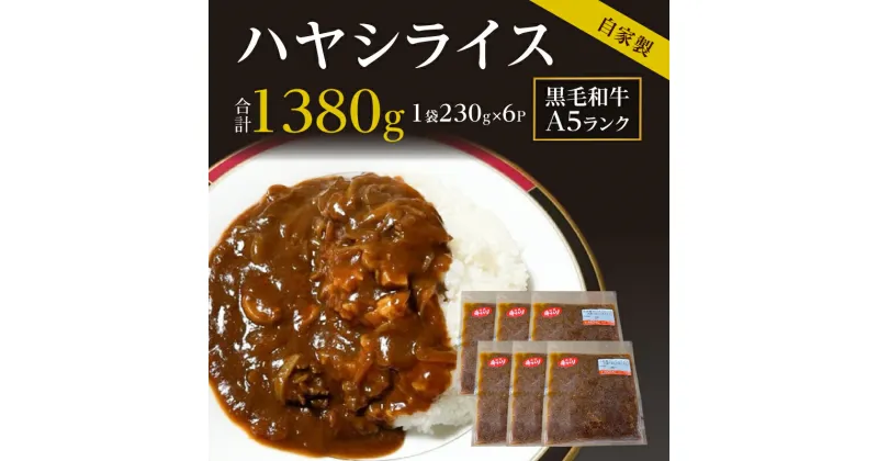 【ふるさと納税】ハヤシライス 黒毛和牛 A5ランク 和牛 100％使用 自家製 230g × 6パック 計1380g 小分け 長期間保存 調理簡単 温めるだけ 湯煎 便利 冷凍配送 真空パック 食品 加工品 愛知県 高浜市 お取り寄せ 送料無料