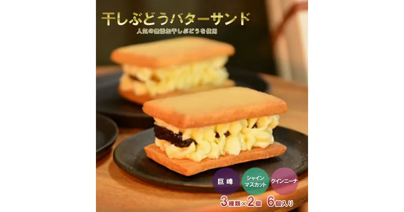 【ふるさと納税】干しぶどうバターサンド6個入（3種類×2個）　 お菓子 焼菓子 洋菓子 スイーツ おやつ ティータイム 　お届け：毎年8月～翌年4月まで（5～7月は出荷不可）