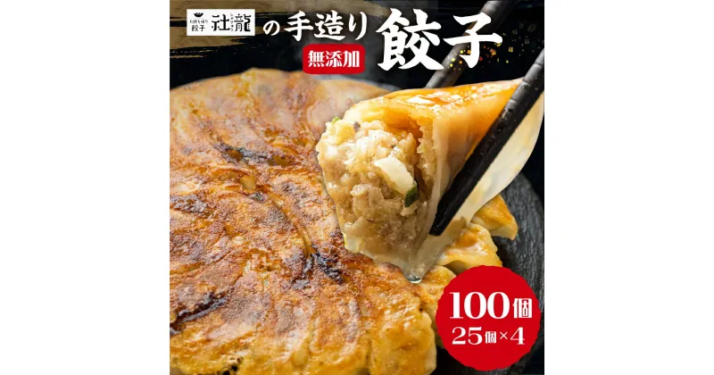 【ふるさと納税】訳あり 無添加 手造り 餃子 100個入 社龍 絶品 こだわり タレ付き 国産 鍋 のトッピング 送料無料 おかず お弁当 冷凍食品 ぎょうざ ギョウザ お歳暮 送料無料 簡易包装 小分け お手軽 簡単調理 にんにく 有名店