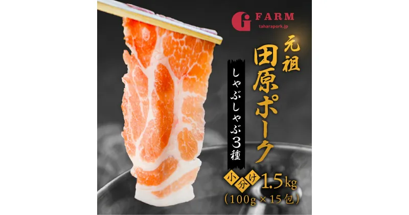 【ふるさと納税】 国産 豚肉 食べ比べ 500g × 3 計 1.5kg しゃぶしゃぶ用 ロース 肩ロース バラ 冷凍 田原ポーク 小分け 100g ずつ 個包装 ぶた スライス 薄切り 豚しゃぶ 贈り物 ギフト 化粧箱 送料無料 冷凍 Gファーム