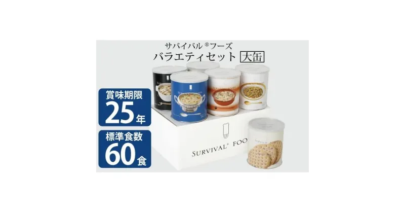 【ふるさと納税】【2024年11月中旬より順次発送】25年保存（非常食）サバイバルフーズ　大缶バラエティセット（60食相当）　缶詰・非常食