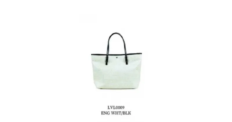 【ふるさと納税】レザー調トートバッグ　ENG WHT/BLK【LVL0009】 | アイディールカンパニー IDEALSTORE 防水 撥水 バッグ 自社工場