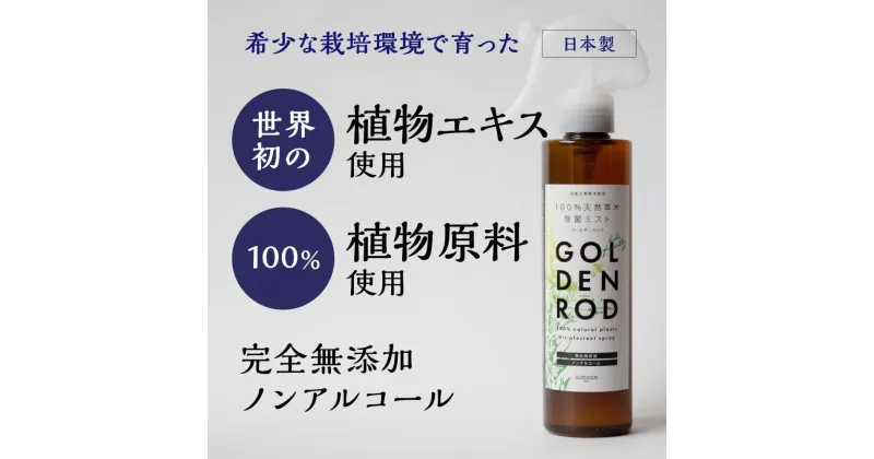 【ふるさと納税】除菌スプレー ゴールデンロッド　200ml　世界初 植物エキス 無着色 無添加 天然 ギフト リラックス 健康 日本製 雑草 自然栽培 ミツバチ 癒し コンパクト SDGs 天然成分 化粧品原料 セイタカアワダチソウ | 除菌スプレー 日用品 雑貨 人気