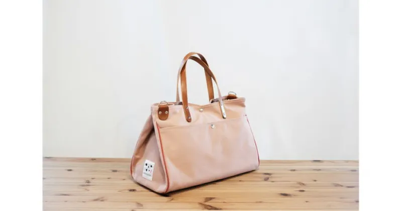 【ふるさと納税】No.083 WATAKUMI BOSTON BAG　ピンクレンガ（M） ／ ボストンバッグ カバン 送料無料 愛知県