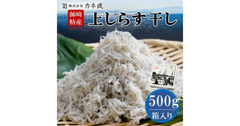 【ふるさと納税】上 しらす 500g しらす 干し プレミアム 減塩 冷凍 ちりめんじゃこ 冷凍 贈答用 化粧箱入り ( ふるさと納税 しらす ふるさと納税しらす ふるさと納税 ちりめん ふるさと納税 魚 ふるさと納税 カネ成 人気 おすすめ ) 愛知県 南知多町【配送不可地域：離島】