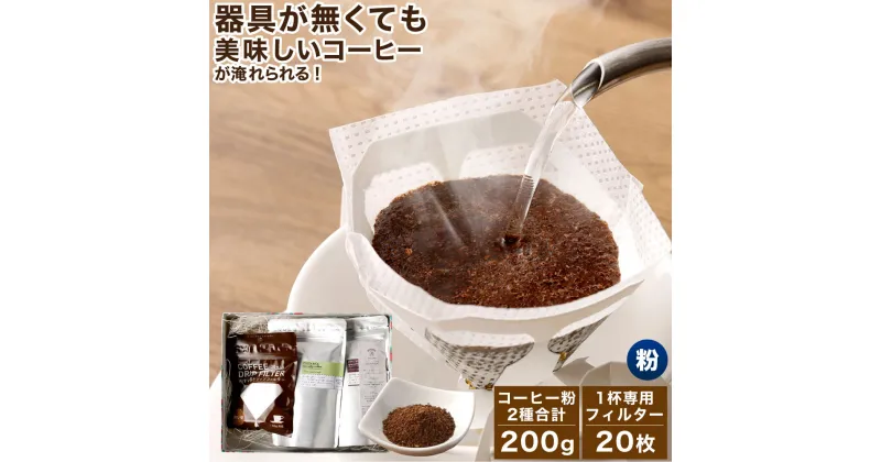 【ふるさと納税】コーヒー粉＆フィルター付きお試しスターターセット 粉 100g×2袋 1杯専用 コーヒーフィルター 20枚入り コーヒー 珈琲 スペシャルティコーヒー 2種 セット 送料無料