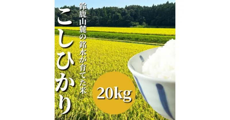 【ふるさと納税】【令和6年度】新米「こしひかり」20kg 鈴鹿山麓の銘水が育てた米 米どころ三重県産小山田地区「こしひかり」20kg