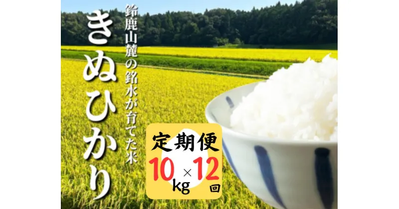 【ふるさと納税】＜定期便＞鈴鹿山麓の銘水が育てた米、米どころ三重県産小山田地区「きぬひかり」10kg【12ヶ月】