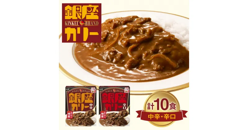 【ふるさと納税】明治 銀座カリー 中辛 ・ 辛口 2種セット（各5個・計10個） レトルト カレー meiji 保存食 非常食 ローリングストック 常温 レトルトカレー レトルト食品 備蓄 温めるだけ 災害備蓄 常温保存 時短 レジャー 送料無料 レンジ 銀座シリーズ 銀座カレー