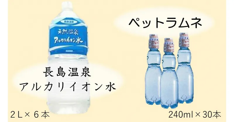 【ふるさと納税】 共和ネット　鈴木鉱泉の長島温泉アルカリイオン水2リットル（6本）＋ペットラムネ（30本）