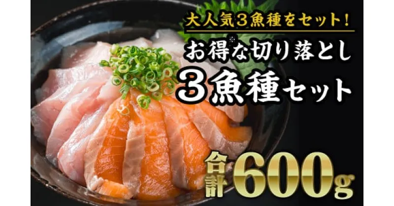 【ふるさと納税】【大人気3魚種のお得なセット※】サーモン・ブリ・タイ 3種 生食用 切り落とし 大満足 600gセット｜小分け 三重県尾鷲市 人気 大満足 返礼品 刺身　OB-30