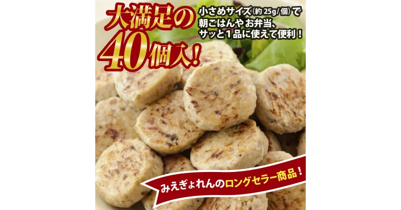 【ふるさと納税】 真アジ の アジバーグ たっぷり 40個入 !! 小分け 冷凍 国産の鮮度の良い 真あじ を使用した ふっくら 食感 ヘルシー な 魚 の ハンバーグ　お弁当 や 日々の食卓 に 簡単 調理 ですぐに食べられる アジバーグ MGC-6