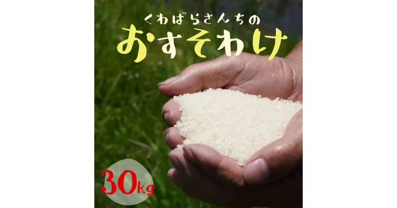 【ふるさと納税】【令和6年とれたて新米★】農家さんからのおすそわけ 飛鳥町 くわばらさんが作ったお米 30kg コシヒカリ 白米 精米 コメ ごはん おこめ 備蓄 三重県 熊野